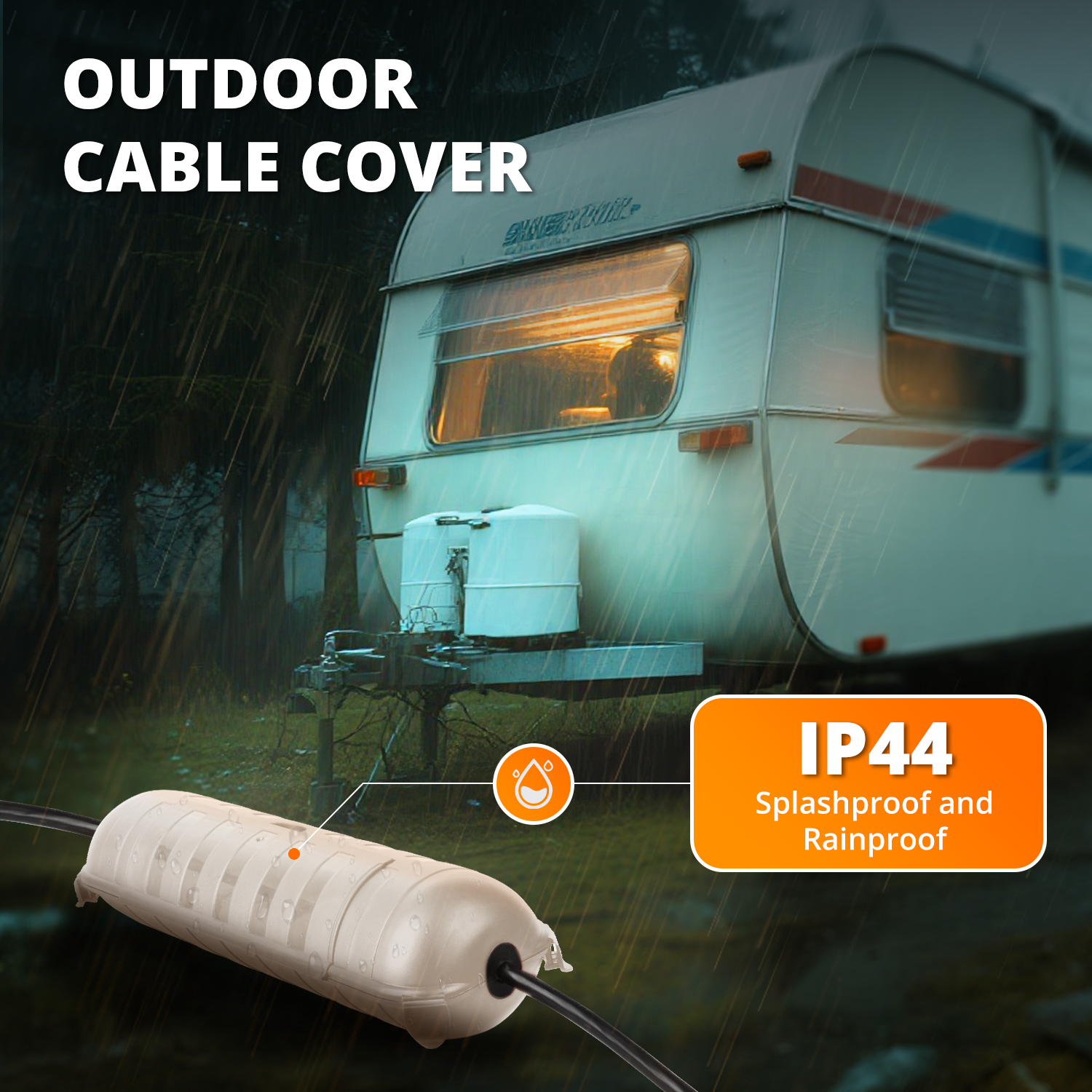 Outdoor Power Lead Cover - Outdoor Waterproof Connection Box Weatherproof Extension
