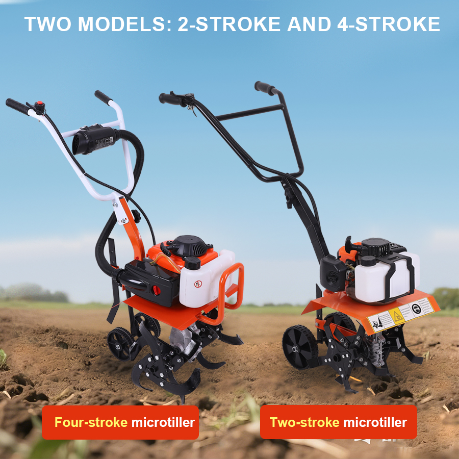 Garden Tiller Mini - Mini Tiller Gas Cultivator 2 Stroke/4