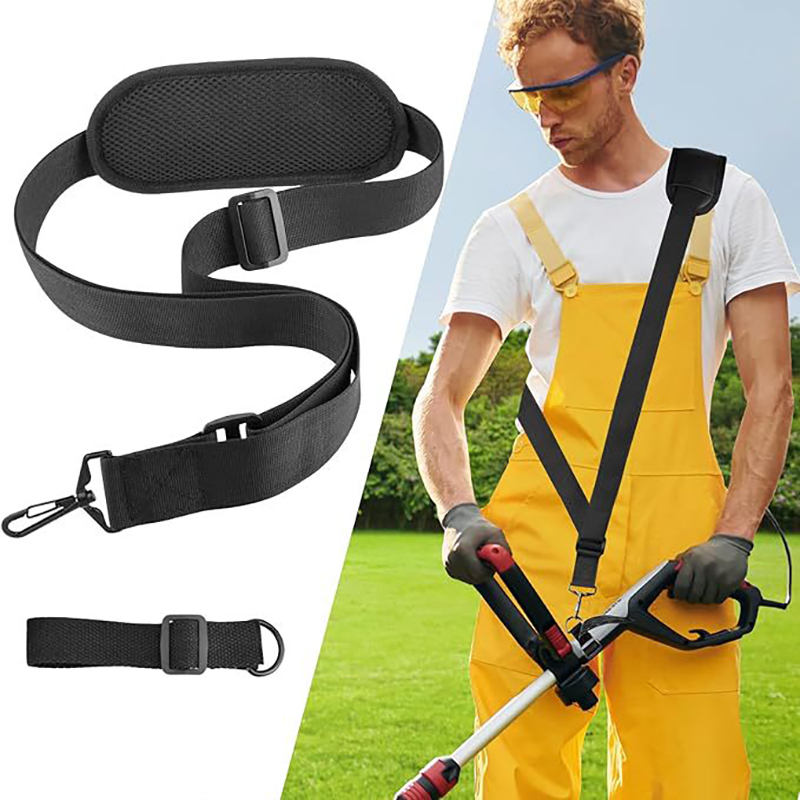 Brush Cutter Strap - Black Lawn Mower Harness Backpack Style