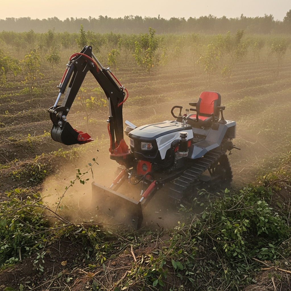 Garden Tiller Mini - Mini 15HP Crawler Tractor Rubber Track
