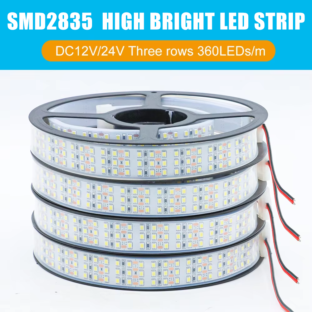 Outdoor Power Strip Weatherproof - 5m High Brightness SMD2835 Three Row