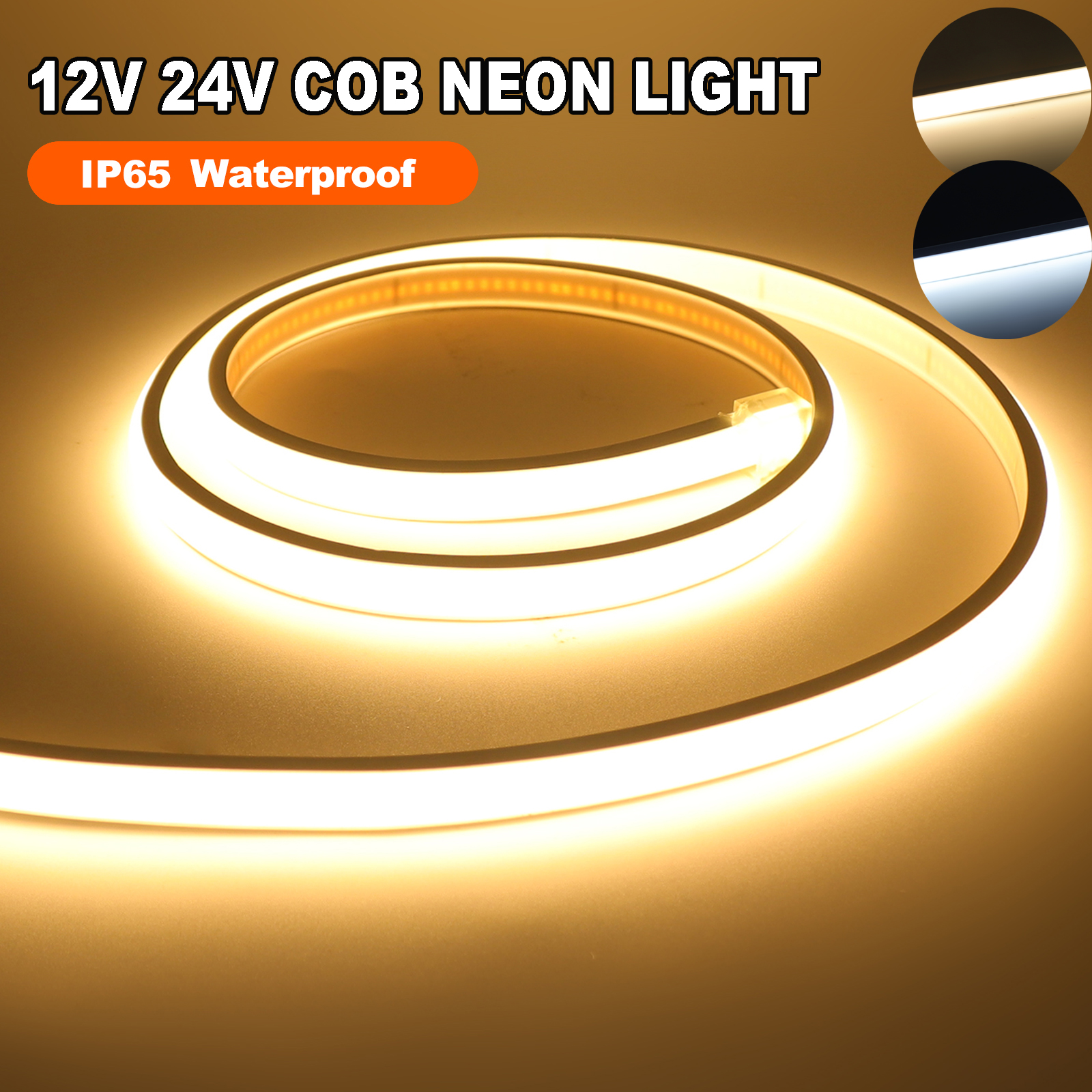 Outdoor Power Strip Weatherproof - 320LEDs/m COB LED Strip Light 12V
