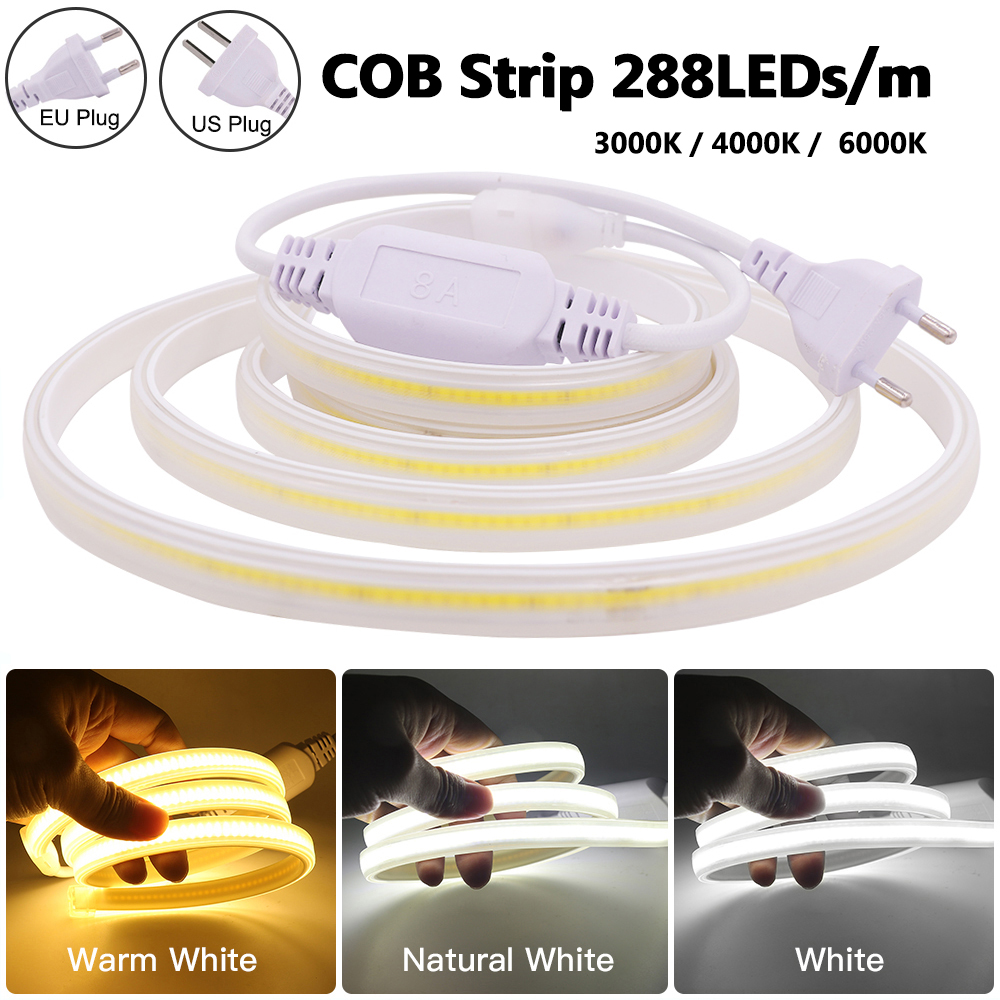 110V 220V COB LED Strip Light  – Outdoor Power Strip Weatherproof recenzja i cena