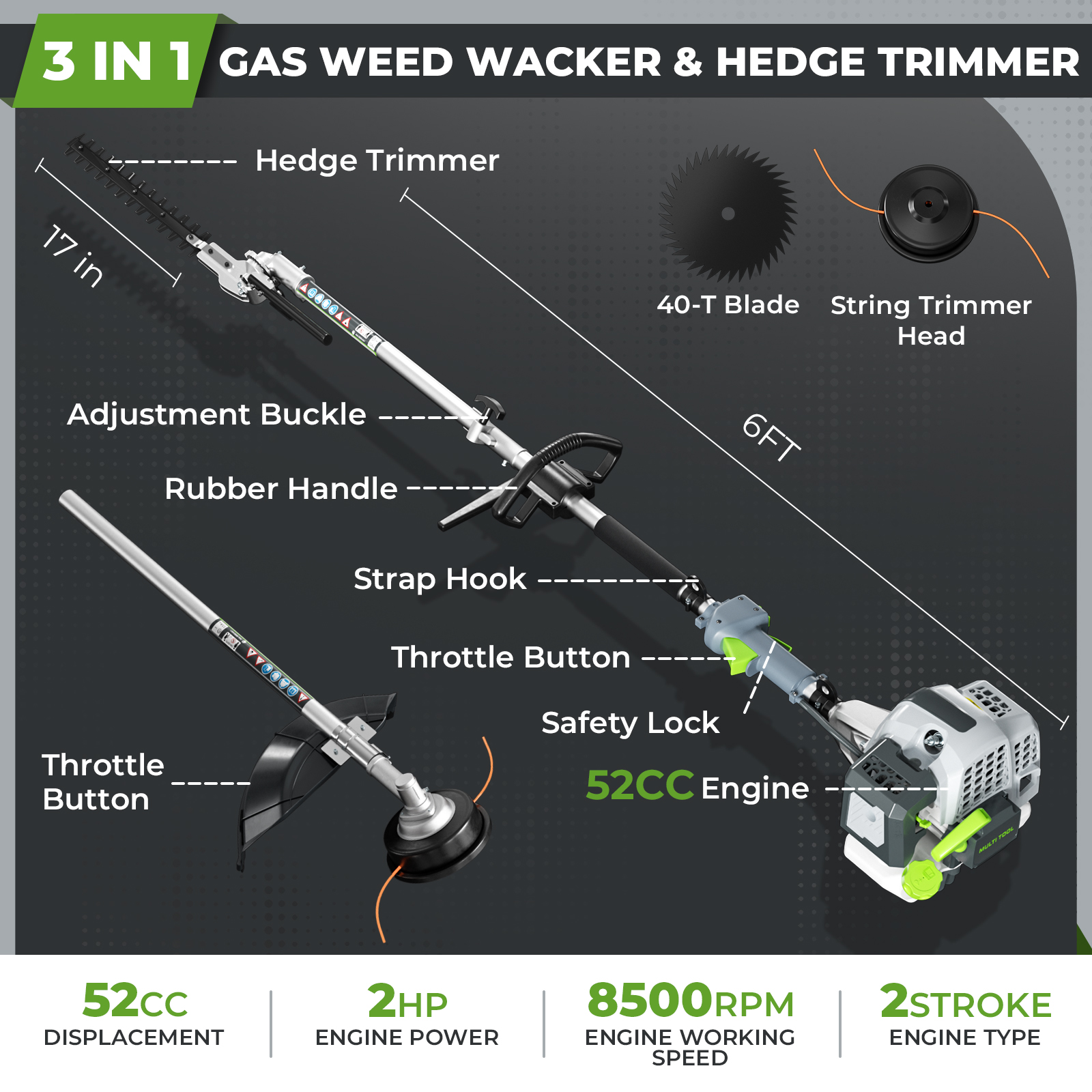 52CC Gasoline Powered Weed Wac – Brush Cutter Strap recenzja i cena