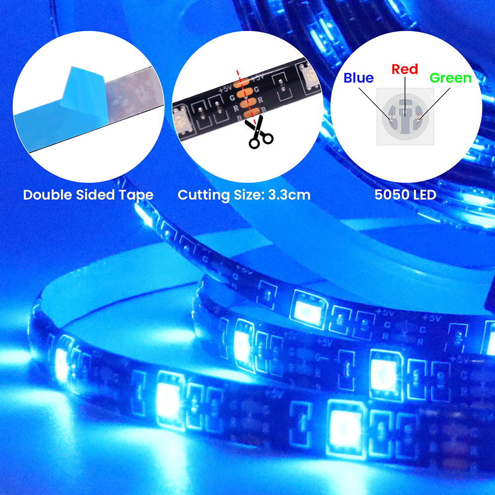 DC 5V 5050 RGB Strip LED Light – Outdoor Power Strip Weatherproof recenzja i cena