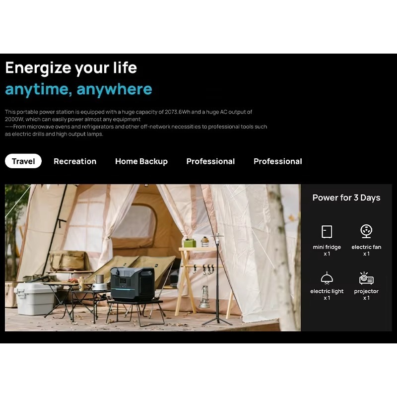 2000W Lifepo4 Battery Outdoor  – Outdoor Power Generator recenzja i cena