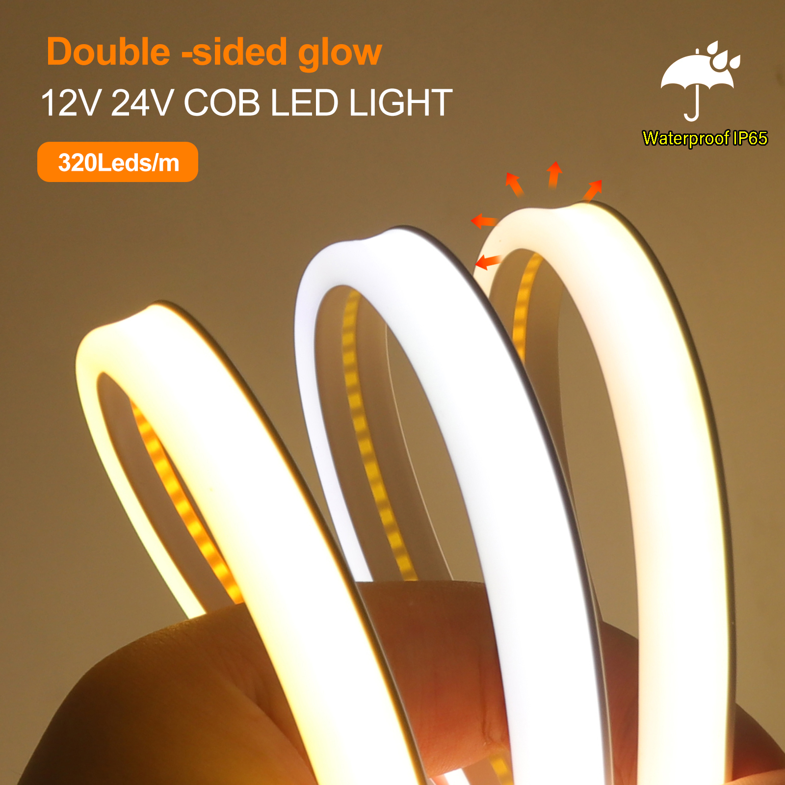 12V 24V COB LED Strip Light Hi – Outdoor Power Strip Weatherproof recenzja i cena